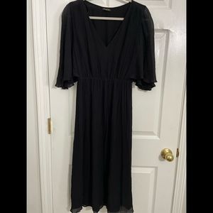 Massimo Dutti black short sleeve dress